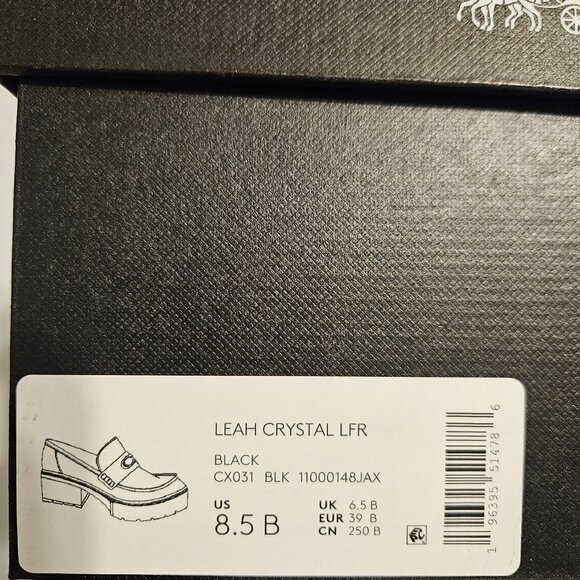 Coach Women's Leah Crystal Platform Lug Loafer Flats Size 8.5 - Picture 7 of 7